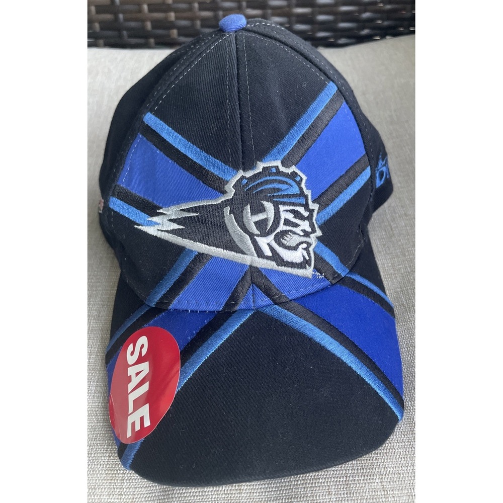 Vintage XFL Football New York Jersey Hitmen Cap Hat Adjustable Drew Pearson Blue